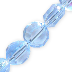 Bead, Helenski Crystal Art.8055 10mm Coin - Light Sapphire AB