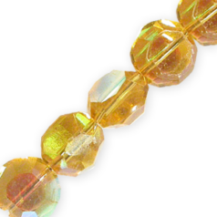 Bead, Helenski Crystal Art.8055 8mm Coin - Light Topaz AB