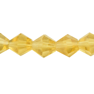 Bead, Helenski Crystal, 8mm Bicone - Light Topaz