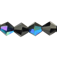 Bead, Helenski Crystal, 8mm Bicone - Jet Black