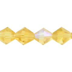 Bead, Helenski Crystal, 8mm Bicone - Light Topaz AB