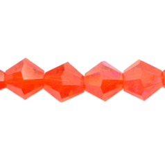 Bead, Helenski Crystal, 8mm Bicone - Light Siam AB