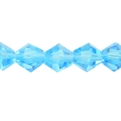 Bead, Helenski Crystal, 8mm Bicone - Aquamarine