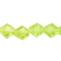 Bead, Helenski Crystal, 8mm Bicone - Light Olivine