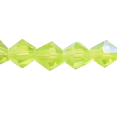 Bead, Helenski Crystal, 8mm Bicone - Light Olivine AB