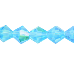Bead, Helenski Crystal, 8mm Bicone - Aquamarine AB