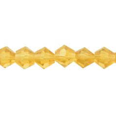 Bead, Helenski Crystal, 6mm Bicone - Light Topaz