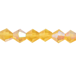 Bead, Helenski Crystal, 6mm Bicone - Light Topaz AB