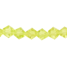 Bead, Helenski Crystal, 6mm Bicone - Light Olivine