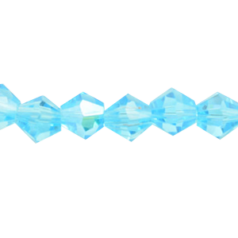 Bead, Helenski Crystal, 6mm Bicone - Aquamarine AB