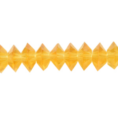 Bead, Helenski Crystal, 4x8mm Donut - Light Topaz