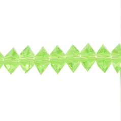 Bead, Helenski Crystal, 4x8mm Donut - Peridot AB Green
