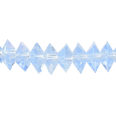 Bead, Helenski Crystal, 4x8mm Donut - Light Sapphire AB