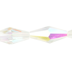 Bead, Helenski Crystal, 16x8mm Long Bicone - Crystal AB