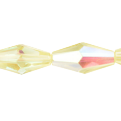 Bead, Helenski Crystal, 16x8mm Long Bicone - Jonquil AB
