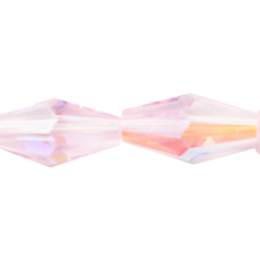 Bead, Helenski Crystal, 16x8mm Long Bicone - Rosaline AB