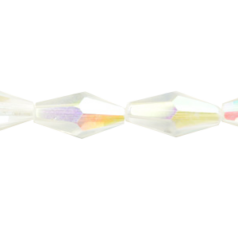 Bead, Helenski Crystal, 12x6mm Long Bicone - Crystal AB