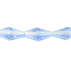 Bead, Helenski Crystal, 12x6mm Long Bicone - Light Sapphire