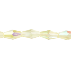 Bead, Helenski Crystal, 8x4mm Long Bicone - Jonquil AB