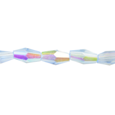 Bead, Helenski Crystal, 8x4mm Long Bicone - Light Sapphire AB