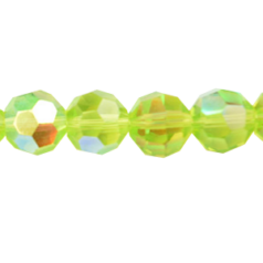 Bead, Helenski Crystal, 8mm Round - Light Olivine AB