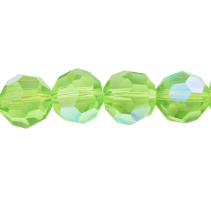 Bead, Helenski Crystal, 8mm Round - Peridot AB Green