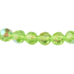Bead, Helenski Crystal, 6mm Round - Peridot AB Green