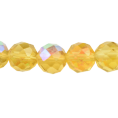 Bead, Helenski Crystal, 8mm Round - Light Topaz AB