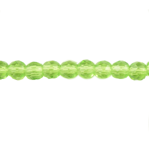 Bead, Helenski Crystal, 4mm Round - Peridot Green