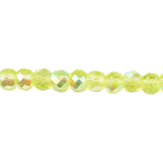 Bead, Helenski Crystal, 4mm Round - Light Olivine AB
