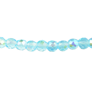 Bead, Helenski Crystal, 4mm Round - Aquamarine AB