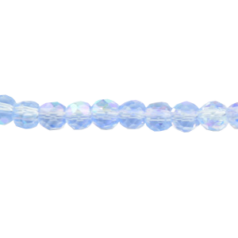 Bead, Helenski Crystal, 4mm Round - Light Sapphire AB