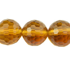 Bead, Helenski Crystal, 12mm Round - Light Topaz