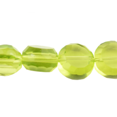 Bead, Helenski Crystal, 10mm Coin - Light Olivine