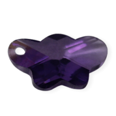Pendant, CUBIC ZIRCONIA 6.8x12mm Faceted Butterfly - Amethyst (Hole Size: 0.8mm)