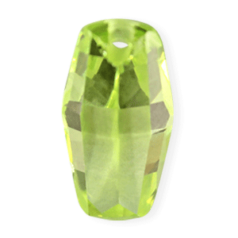 Pendant, CUBIC ZIRCONIA 14.2x7.1mm Faceted Long Drop - Lime (Hole Size: 0.8mm)