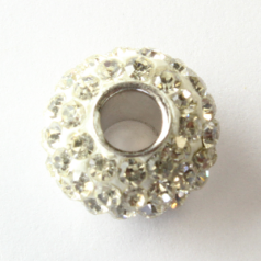 Bead, Pandora Style Crystal Rondelle 14x8mm - Crystal (Hole size: 4.5mm)