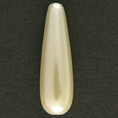 Bead, Drop Japanese Acrylic Pearl,28mm x 8mm - Cream (Hole size 1.7mm)