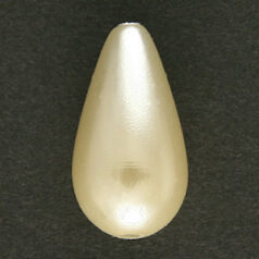 Bead, Drop Japanese Acrylic Pearl,18mm x 9mm - Cream (Hole size 1.7mm)
