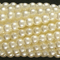 Bead, apanese Acrylic Pearl, 4mm Round - Cream