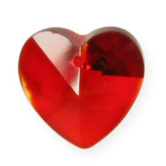 Pendant, Helenski Crystal 10mm Heart - Light Siam