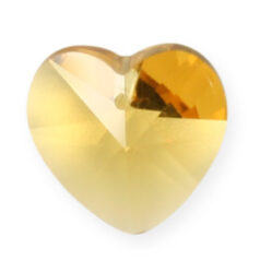 Pendant, Helenski Crystal 10mm Heart - Topaz