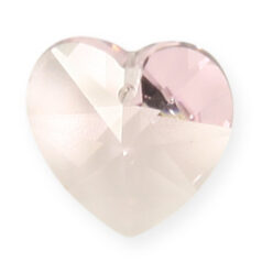 Pendant, Helenski Crystal 10mm Heart - Light Rose