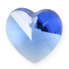 Pendant, Helenski Crystal 10mm Heart - Light Sapphire