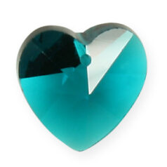 Pendant, Helenski Crystal 10mm Heart - Blue Zircon