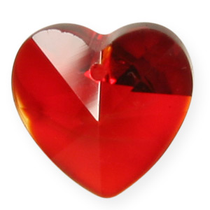 Pendant, Helenski Crystal 14mm Heart - Light Siam