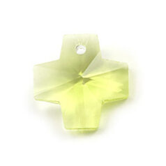 Pendant, Helenski Crystal 14mm Cross - Jonquil