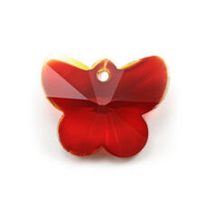 Pendant, Helenski Crystal 12x15mm Butterfly - Light Siam