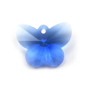 Pendant, Helenski Crystal 12x15mm Butterfly - Light Sapphire
