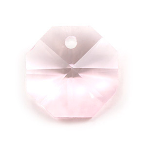 Pendant, Helenski Crystal 14mm Octagon - Light Rose